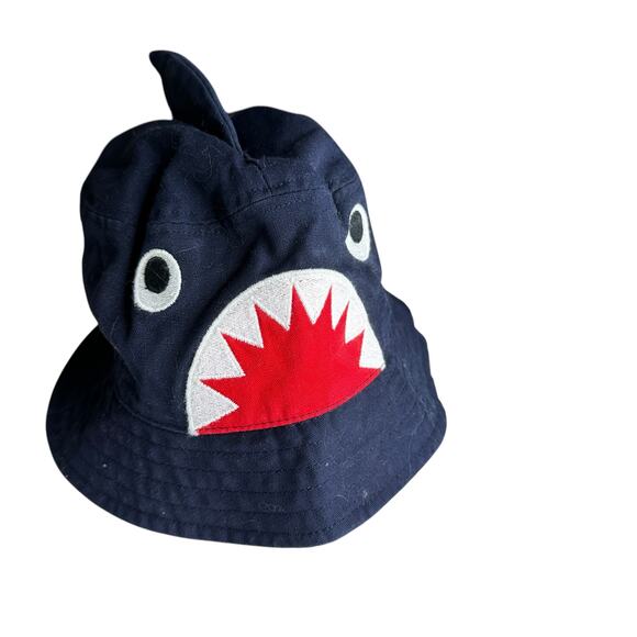 Gymboree Other - Gymboree Shark Fin Bucket Hat Navy Blue Teeth 2T - 3T Kids Size